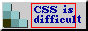A button saying css is difficult with text clipping outside a box