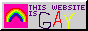 A button which says this website is gay with a rainbow next to it